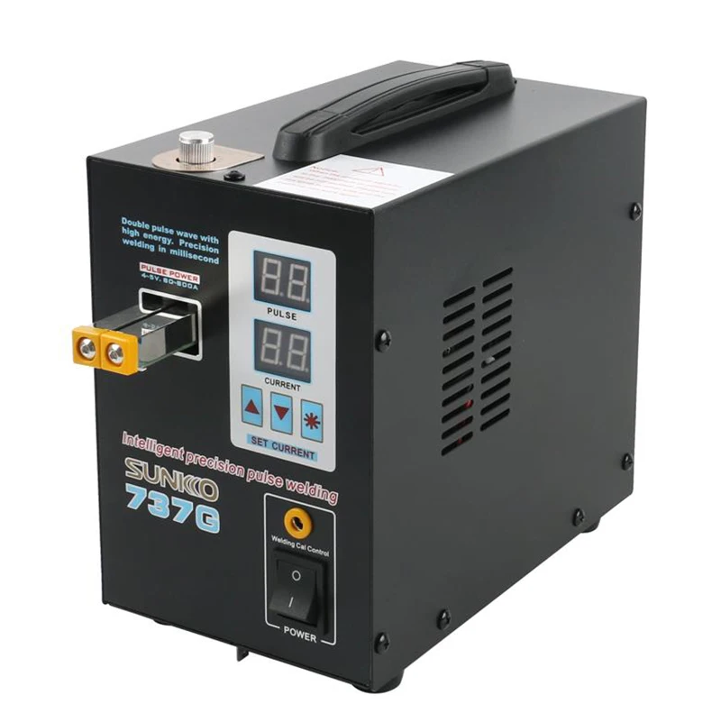 SUNKKO 737G battery spot welder 1.5kw pulse spot welder led light welding machine used 18650 battery pack spot