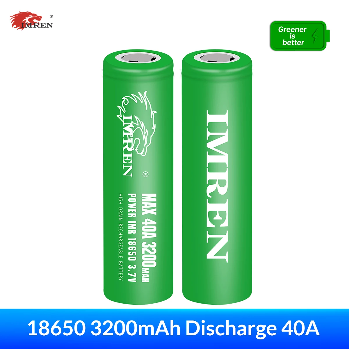 

IMREN 100% New Original 18650 3.7v 3200mAh Discharger 40A Rechargeable Li-ion Battery for Flashlights Drone Headlamps RC Cars