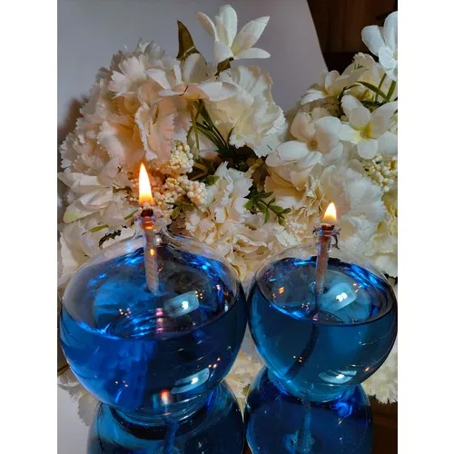 Viyale Store Sphere Standard Glass Oil Lamp Dual Set