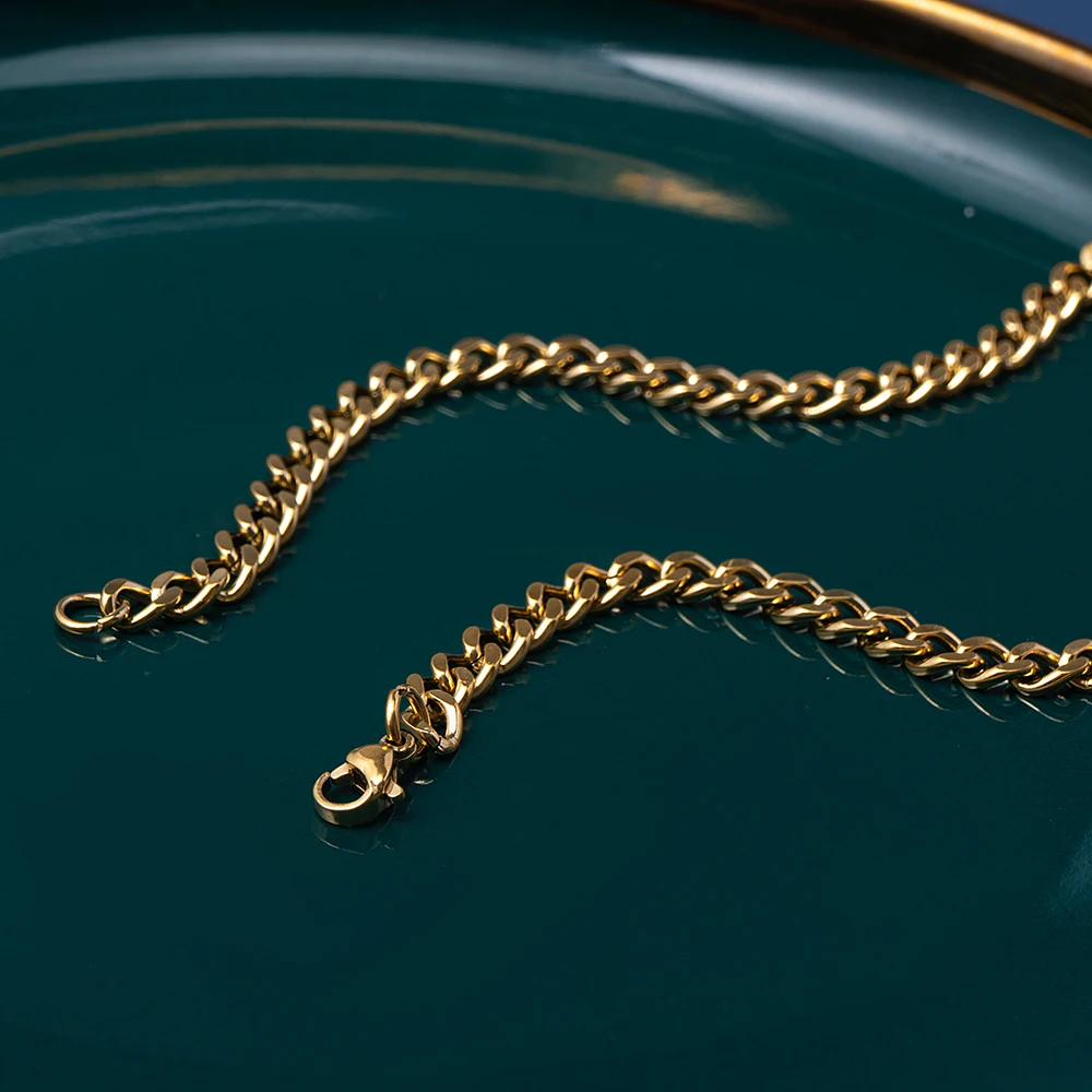 Hip-Hop Kubanische Kettenhalskette für Männer und Frauen, Punk-Stil, 3 bis 7 mm, Edelstahl-Choker-Halskette, Vintage-Schmuckzubehör – Detail 3