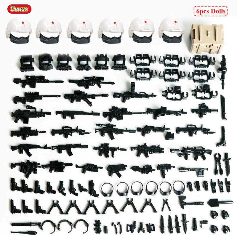 Oenux 현대 군사 빌딩 블록, 군사 위장 군인 피규어, 무기 벽돌 교육 장난감, 남아용 선물, 신제품