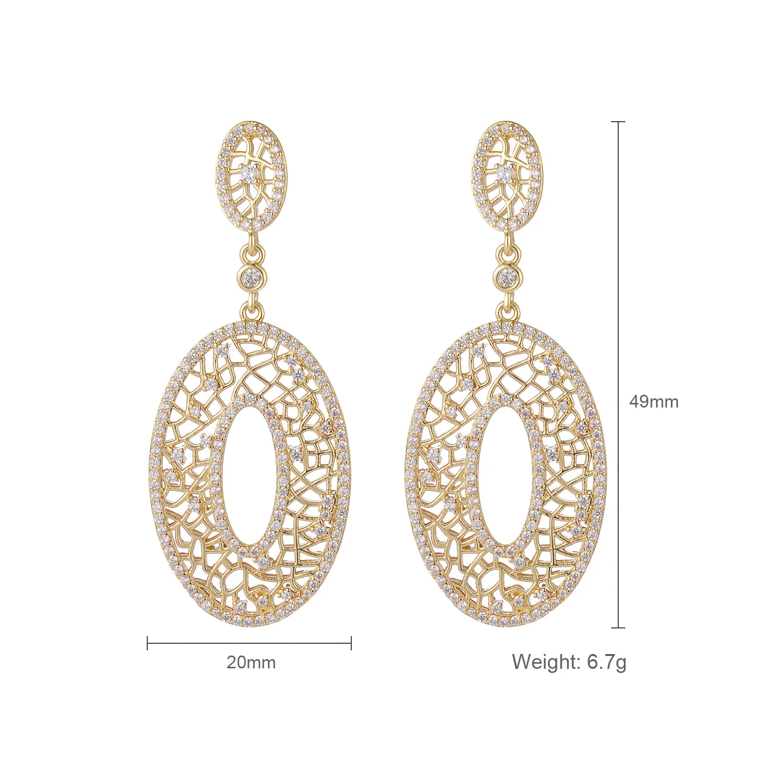 Double Drop-Shaped Earrings With Stone Inlays, Elegant, Simple And Atmospheric Banquet Ball For Wife