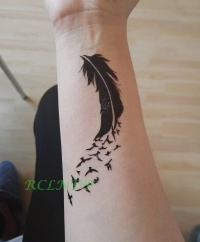 Waterproof Temporary Tattoo Sticker Feather Letter Eight Pattern Body Art Tatto Flash Tatoo Fake Tattoos for Girl Women Men