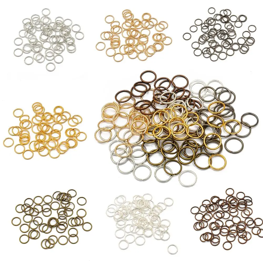 50-500pcs /Lot 12 Styles Multicolor Metal Circle Jump Rings Iron Split Rings Connectors For DIY Jewelry Making Accessories