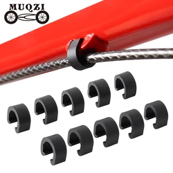 MUQZI 10PCS Bike C-Clips Brake Shift Cable Clamp MTB Road Bike Housing Hose Guide Clamps Shifter Cable Buckle