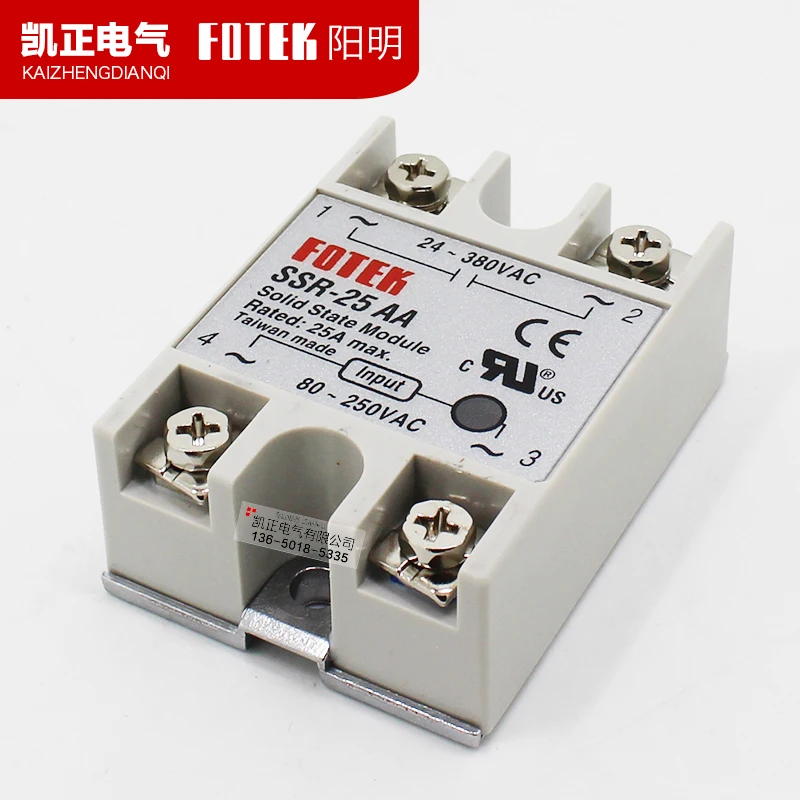 Original imported SSR Taiwan FOTEK single-phase solid state relay SSR-25AA AC control AC free shipping high quality