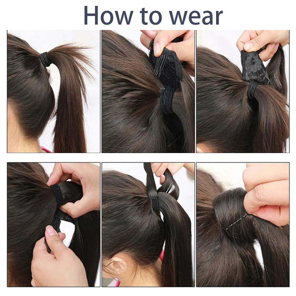 Synthetic Bounce Wrap Around Ponytai 18Inch Straight Hairpiece With Clip In Hair Drawstring Ponytail Hair Extension