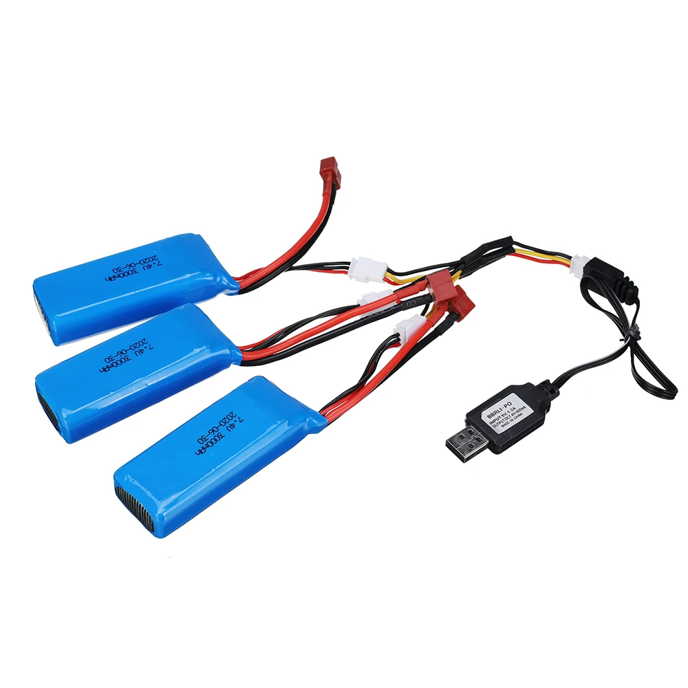 Original 2s 7.4 V 3000mAh Lipo battery for Wltoys 144001 104001 124019 12428 RC car Parts 7,4 В 3000 мАч RC Игрушечная Батарея