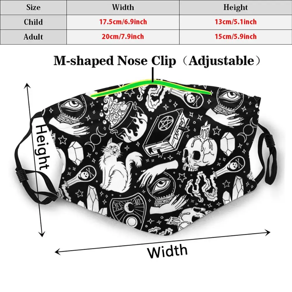 ويتشي نمط (الظلام) الكبار الاطفال مكافحة الغبار تصفية لتقوم بها بنفسك قناع الساحرة السحر غامض خارق ويتشري Vibes بلورات وثنية