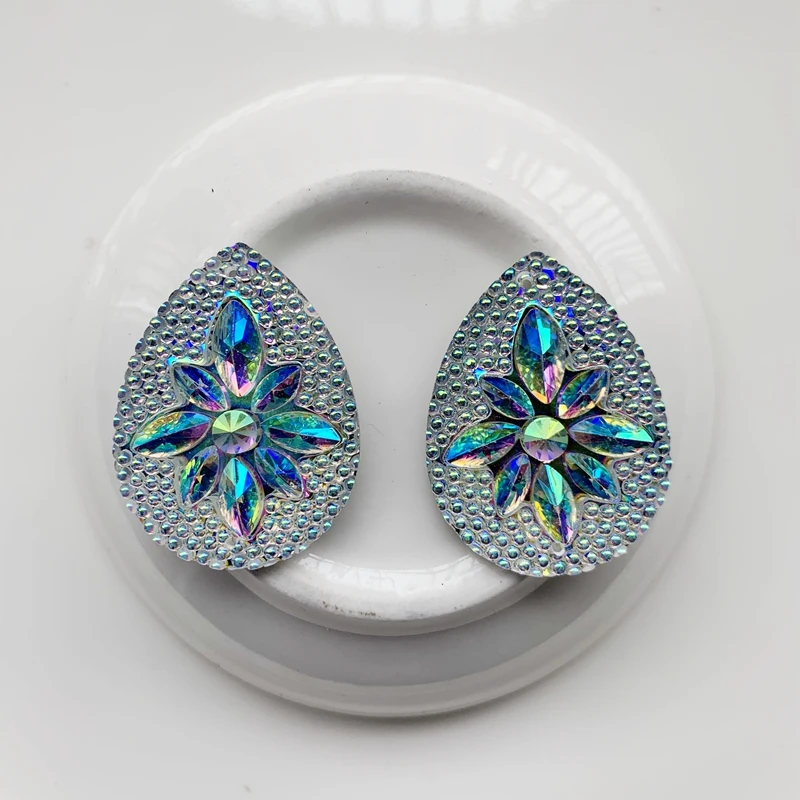 6pcs White AB Flatback Resin Rhinestone For wedding decoration sew on stones ab flat back rhinestones S750