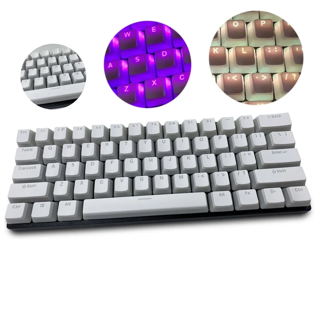 

pure white pudding keycap 108 Double Shot PBT pudding keycap Ansi/ISO-Oem configuration 60%/87 TKL/104/108 switch backlit mechan