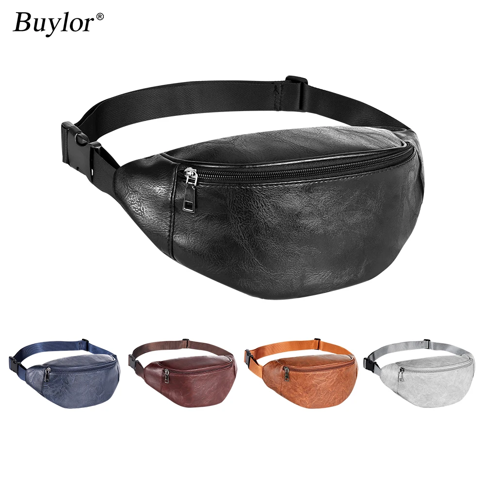 Buylor Fanny Pack Luxury Designer Women\'s Belt Bag PU Leather Waist Bag Hip Bum Bag Men Waterproof Chest Bag Outdoors Waist Pack