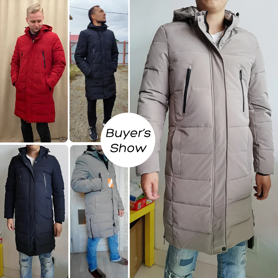 Parkas largas y cálidas para hombre, chaqueta gruesa con capucha, prendas de vestir clásicas, a prueba de viento, con bolsillo, para otoño e