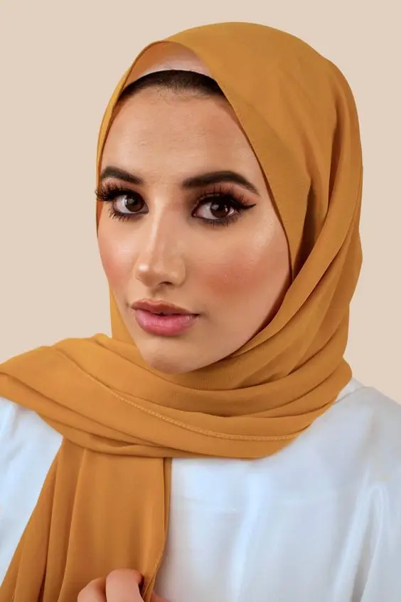 Foulard en mousseline de soie de couleur unie, bandeau Hijab pour femmes, couvre-chef islamique pour femmes, Jersey musulman, foulards pour cheveux