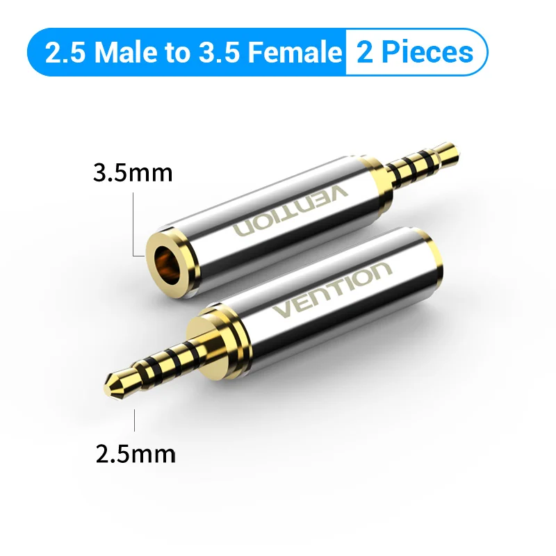Ventie Jack 3,5 mm naar 2,5 mm man-vrouw plug audio-adapter voor luidspreker laptop hoofdtelefoonaansluiting aux-kabel connector 2,5 tot 3,5
