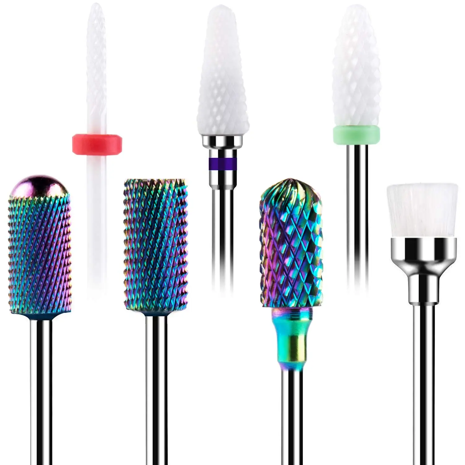 

Nail Drill Bits 7PCS Acrylic Cuticle Nails Art Files Manicure Pedicure Tools 3/32"For Electric Files Drill Machine Manicure