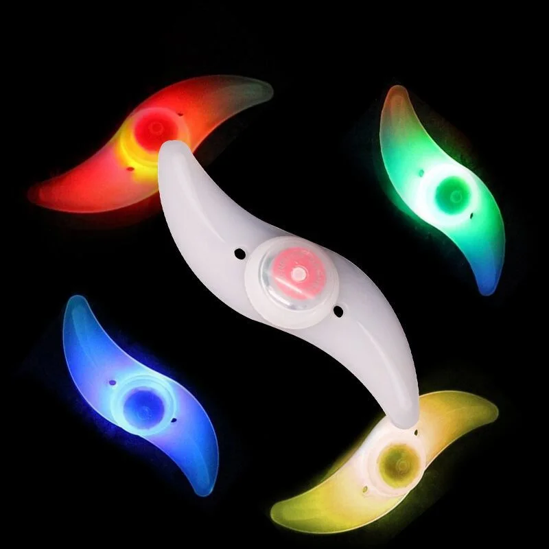 1pc LED Light For Bicycle Willow Shape Wheel Spoke Lamp Waterproof Cycling Night Safety Warning Riding Bicycle Accessories