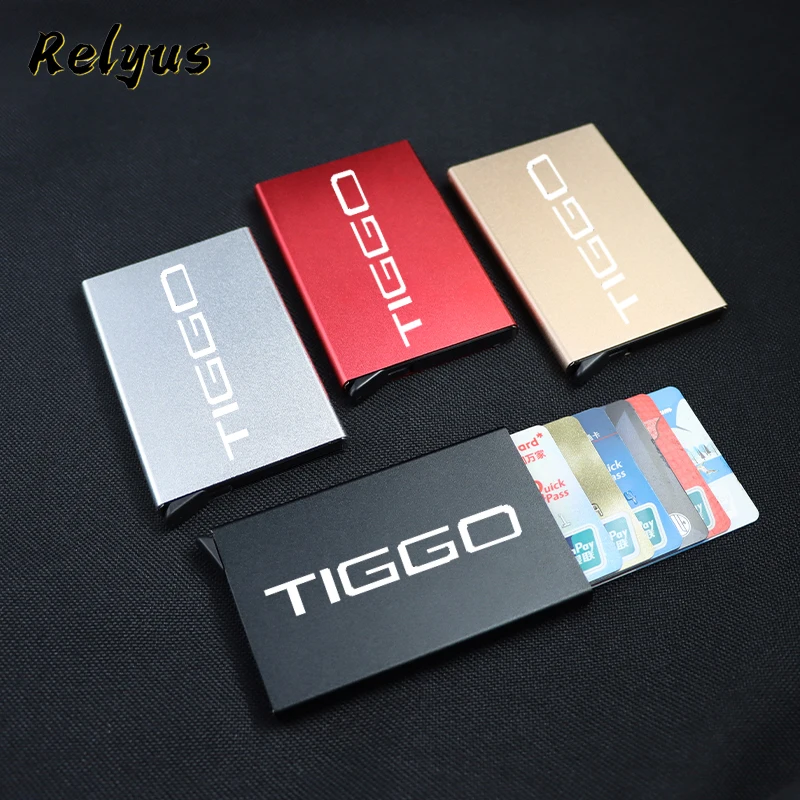 Anti-theft ID Credit Card Holder Men Women Porte Carte Thin Aluminium Wallets For Chery Tiggo 2 3 4 5 6 7 8 3X 5X Pro T11