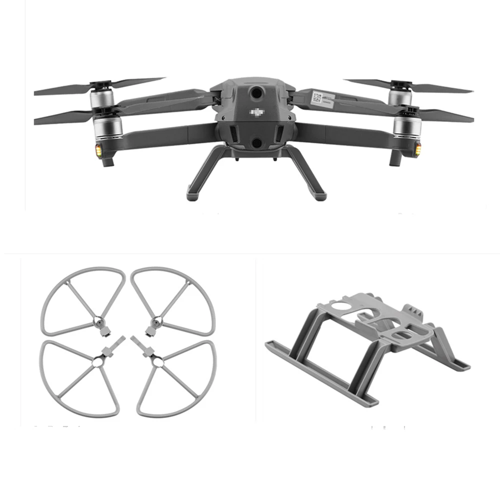 Trem de pouso para mavic 2 pro zoom, extensor de altura para drone, perna longa, suporte para apoio, liberação rápida, hélice protetora