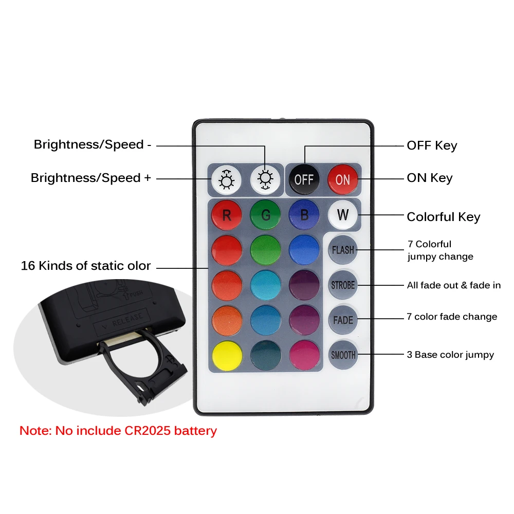 LED RGB Controller DC12V Mini 44/24 Key IR Remote Controller For 3528 5050 RGB LED Strip Lights