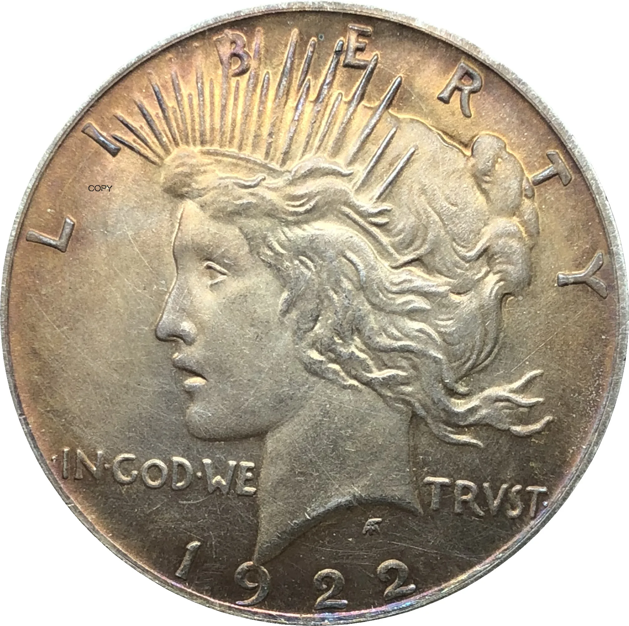 United States Of America US 1922 S  Liberty Coin In God We Trust  1 One Peace Dollar Cupronickel Silver Plated Copy Coins