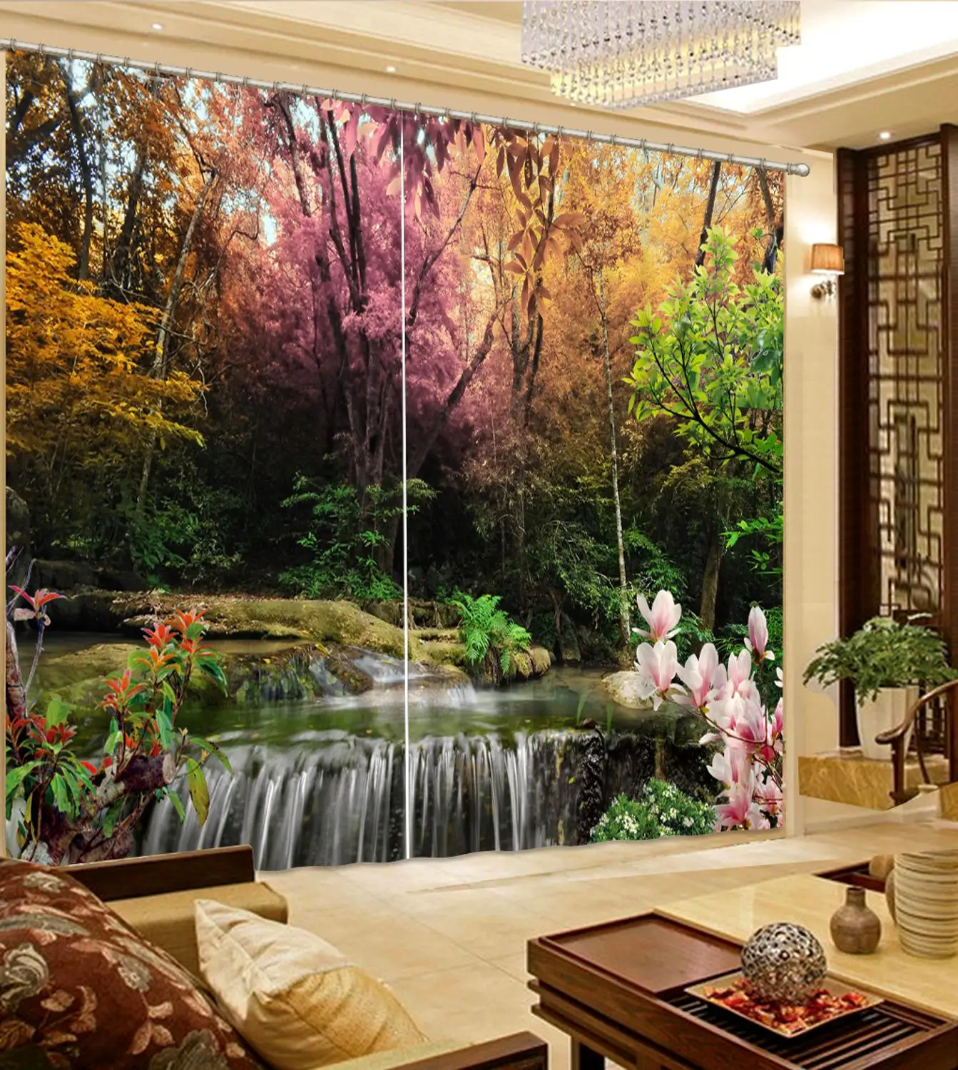 

3D curtains customize beautiful scenery window curtain bed room long curtain for the living room Home Decoration