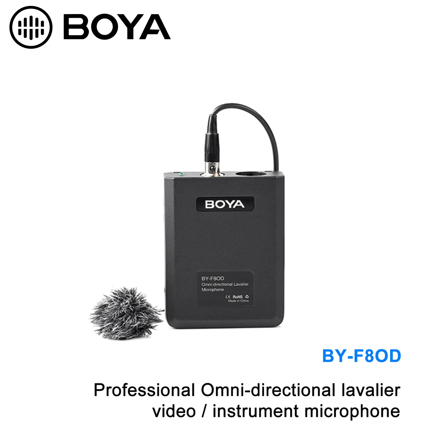 BOYA BY-F8OD XLR Omnidirectional Lavalier Microphone for DSLR Camera Sony Panasonic Camcorder Vocal & Acoustic Guitar Video Film