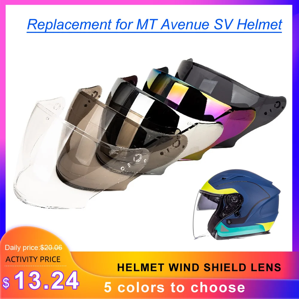 

Motorcycle Helmet Wind Shield Lens Visor Cambered Surface Motor Helmet Accessories Replacement for MT Avenue SV Helmet