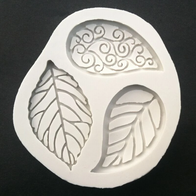 

Silicone Mold 3 leaves Sugarcraft Cupcake Chocolate Baking Mold Fondant Cake Decorating Tools