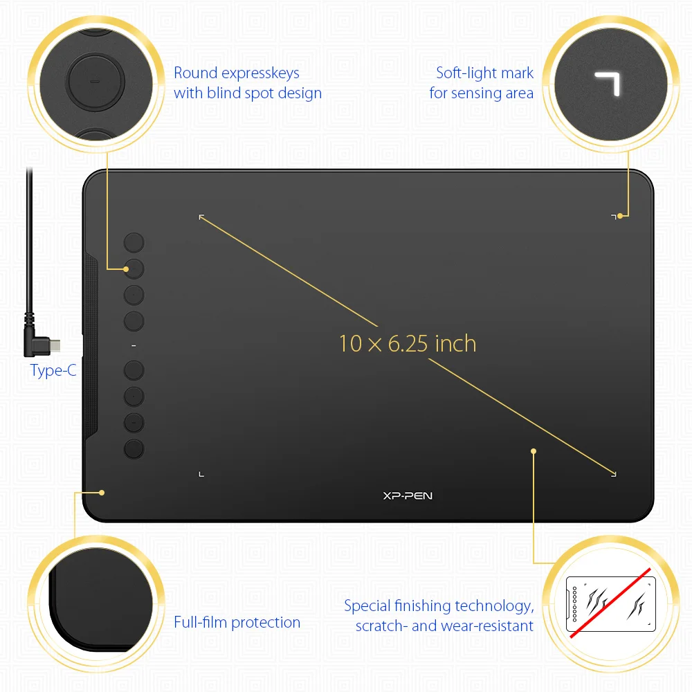 Go! Deco01 V1 Graphic Tablet Drawing Digital Tablets 8192 Levels Art Animation For Kids Windows Mac Battery Free Pen