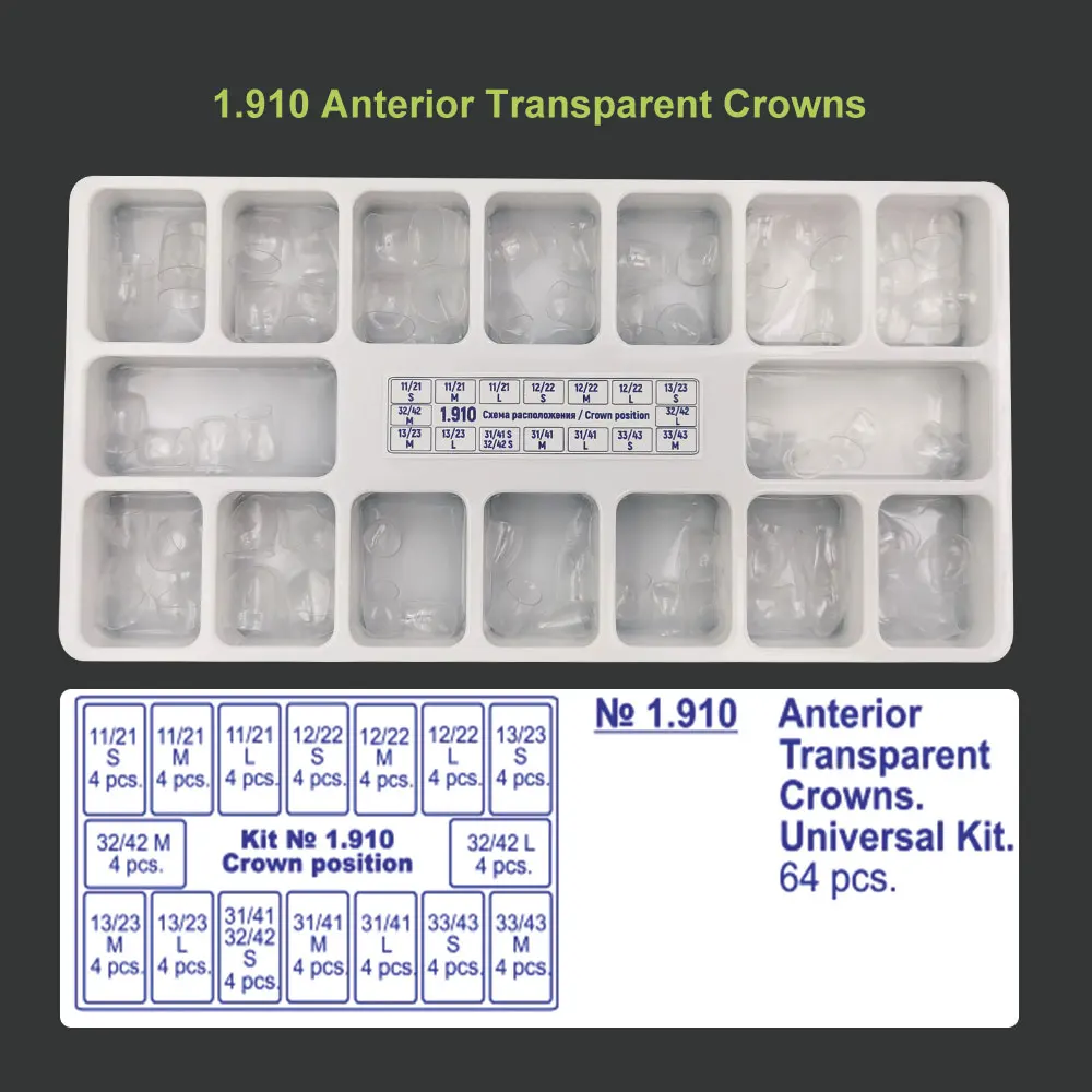 1,912 Dental Kind Anterioren Milch Transparente Kronen Zähne von Kind Anterioren Kronen Zahnarzt Werkzeuge Zähne Bleaching Matrialien – Detail 3