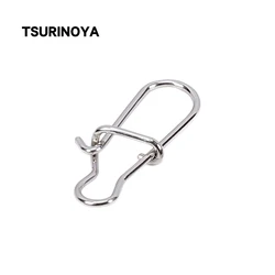 TSURINOYA Stainless Steel Fishing Snaps 50PCS Fastlock Clips Safety Pin Connector Accessories Tackle for Lures Hooks