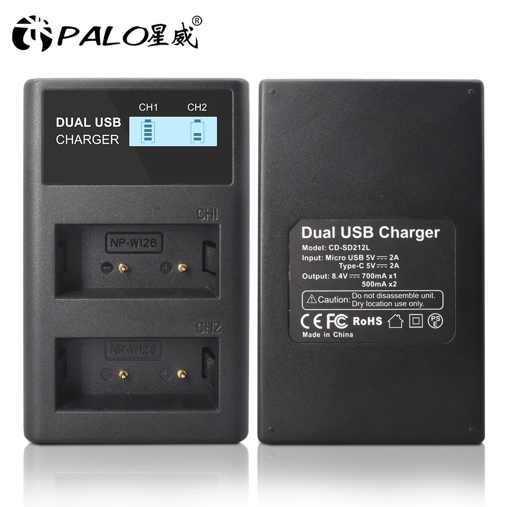 NP-W126 NPW126 NP W126 LCD USB Chargeur pour Fujifil Fuji NP-W126 Batterie X-T3 XA5 XT20 XT2 XT1 XT100 X-A1 XT10 XE3 X100F X-PRO2