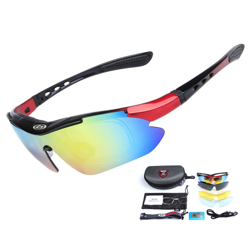 Unisex Anti-impact DH MTB Bicycle Goggles 5 Lens UV400 Mountain Bike Road Bike Glasses Polarized Racing Cycling Sunglasses