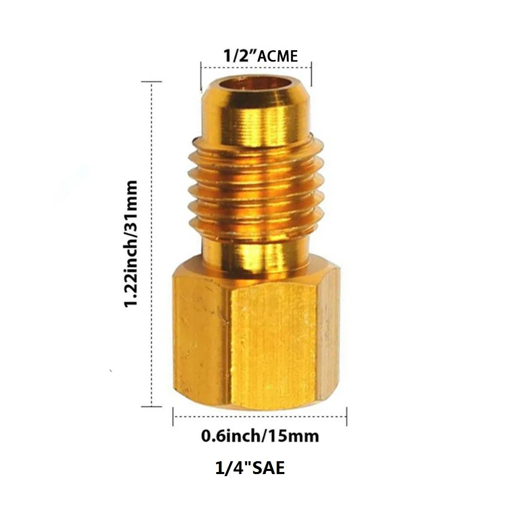 Mosiądz R134A R12 klimatyzator samochodowy Adapter szybkie łączenie 1/2 "ACME mężczyzna 1/4" SAE — zdjęcie 3