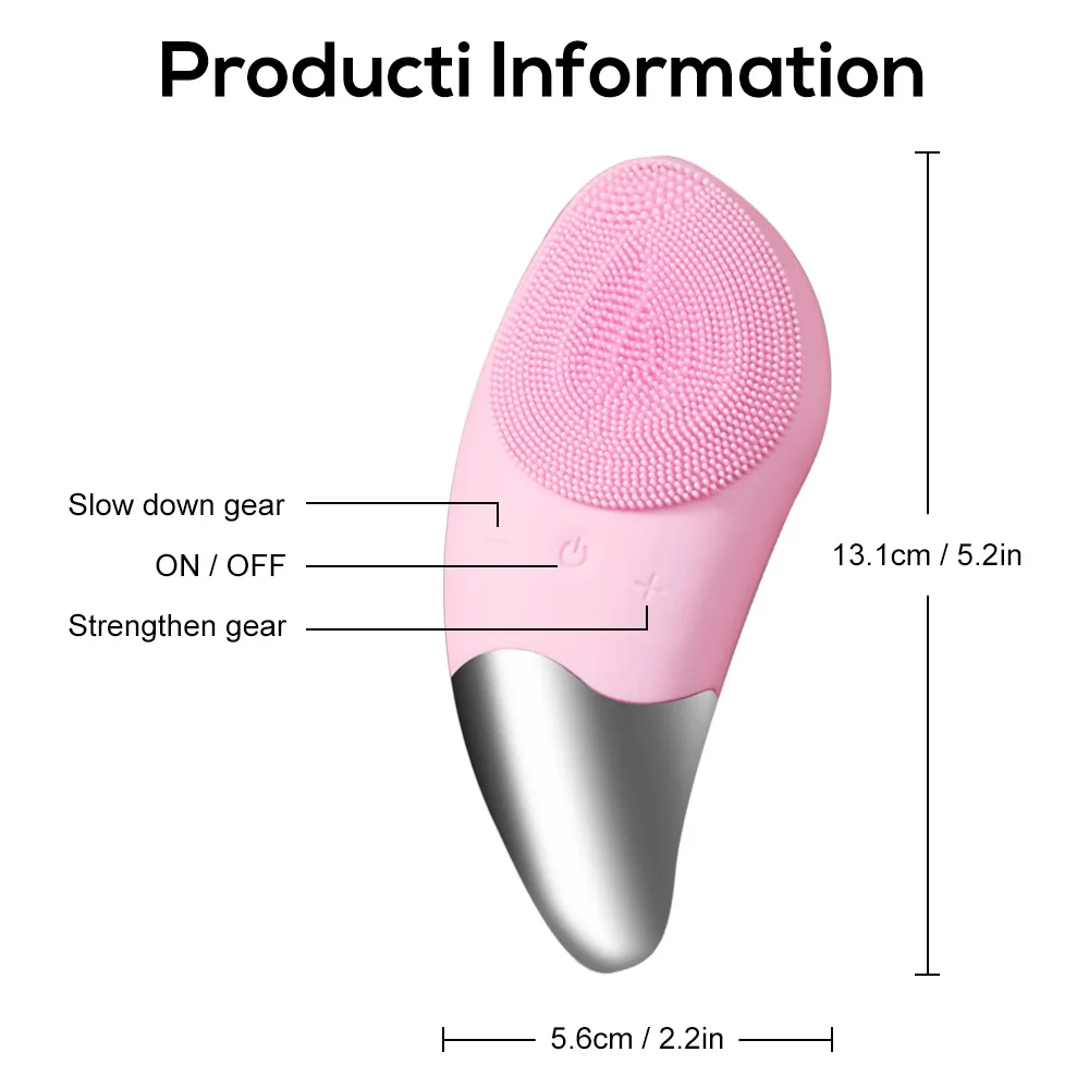 Mini Electric Face Cleanser Silicone Face Cleansing Brush Electric Facial Cleanser Skin Deep Washing Massage Brush Skin Care