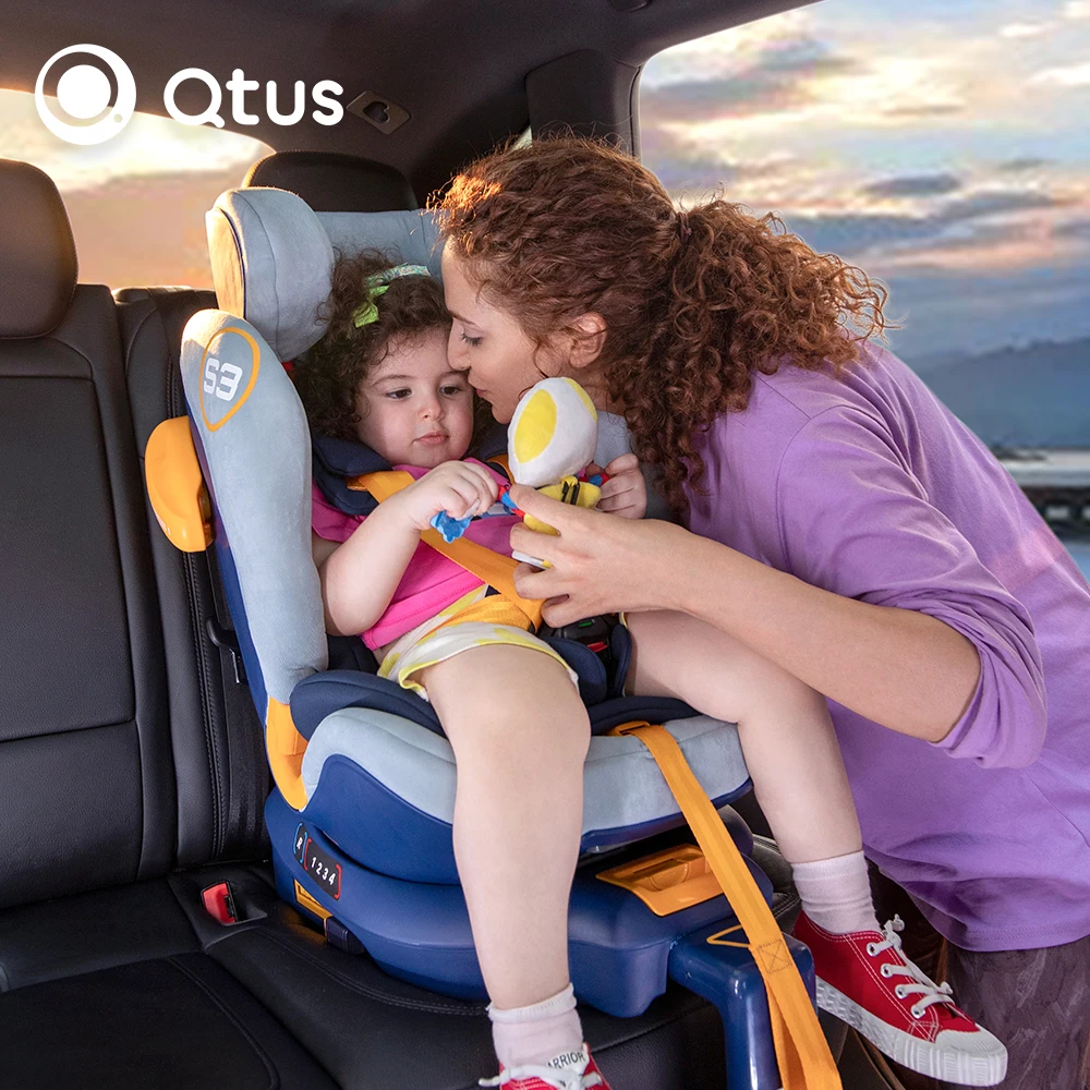 Qtus S3 Poros Baby Safty Autostoel Alle Groep, Van 0 To12 Jaar, max Gewicht 36Kg I-SIZE Goedgekeurd, Isofix Topteher, Steunpoot