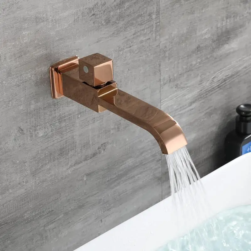 Tuqiu Basin Faucet Only Cold Rose Gold Bathroom Faucet In-Wall Bathroo Faucet  Bathroom Sink Tap Basin Mixer Tap Set