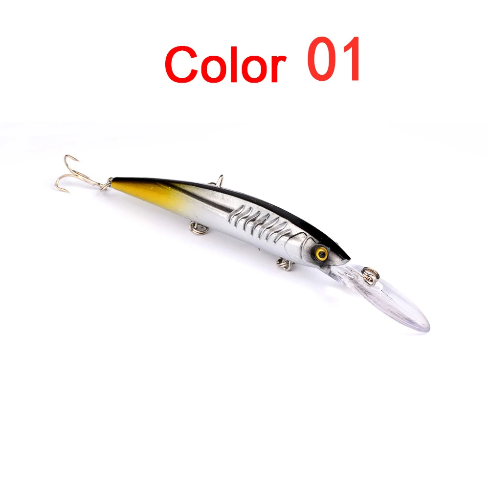 1 sztuk 12.5g15.2cm błystka Wobbler Crankbait 3D oczy plastikowe twarde sztuczne przynęty Peche Bass Trolling szczupak karpia przynęty — zdjęcie 7