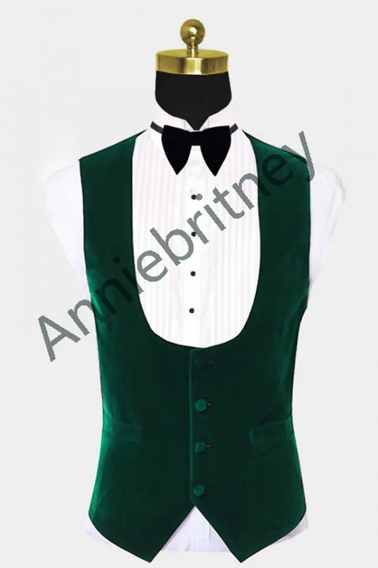 Autumn Winter Red Velvet Man Waistcoat For Wedding Grooms Vest Prom Tuxedos Male Clothing Formal Sleeveless Jacket Custom Made