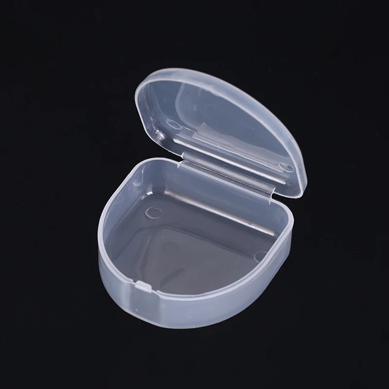 1PCS Clear Orthodontic Retainer Box Compact Dental Case for Mouthguards Biteguards Dentures Sport Guard Organizer