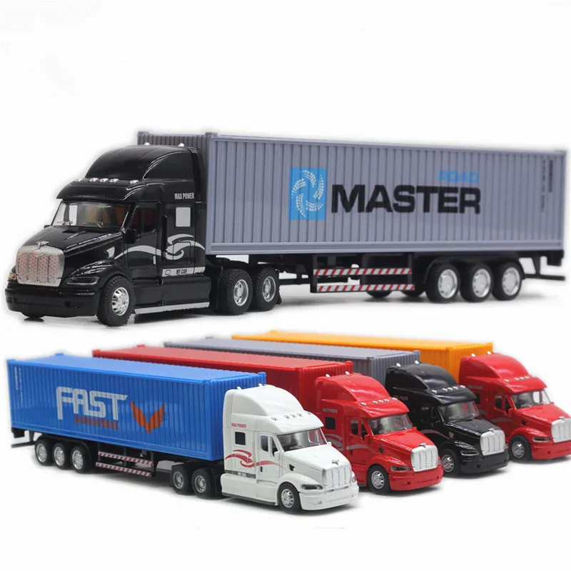 

Exquisite 1:48 alloy pull back container truck,high simulation trailer truck toy,lighting and sound design,free shipping