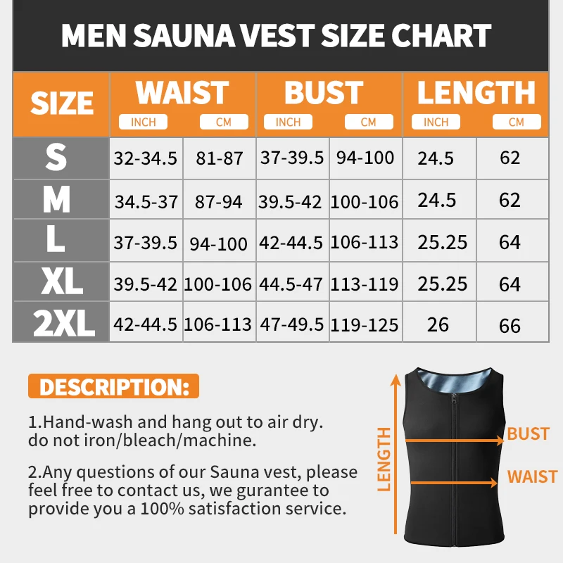 Men's Waist Trainer Corset Sweat Vest Sauna Suit Body Shaper Slimming Polymer Weight Loss Workout Tank Top Shirt Shapewear