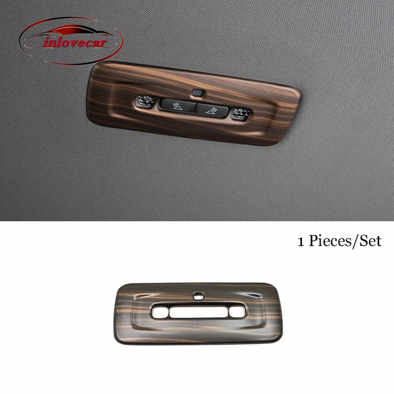 

ABS Wood grain Car rear reading Lampshade Cover Trim Sticker For Toyota Avalon 2019 2020 Interior Accessories 1 PCS