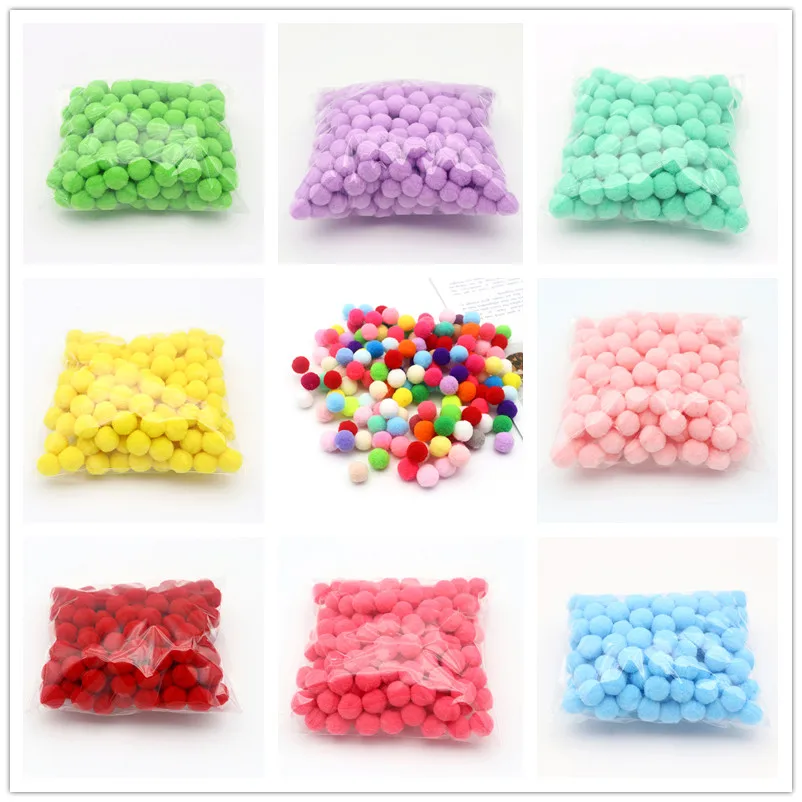 20g Multi-size Pompom Fur Craft Supplies DIY Soft Pompom Wedding Dress Decoration/cloth Glue Accessories 8/10/15/20/25/30 Mm