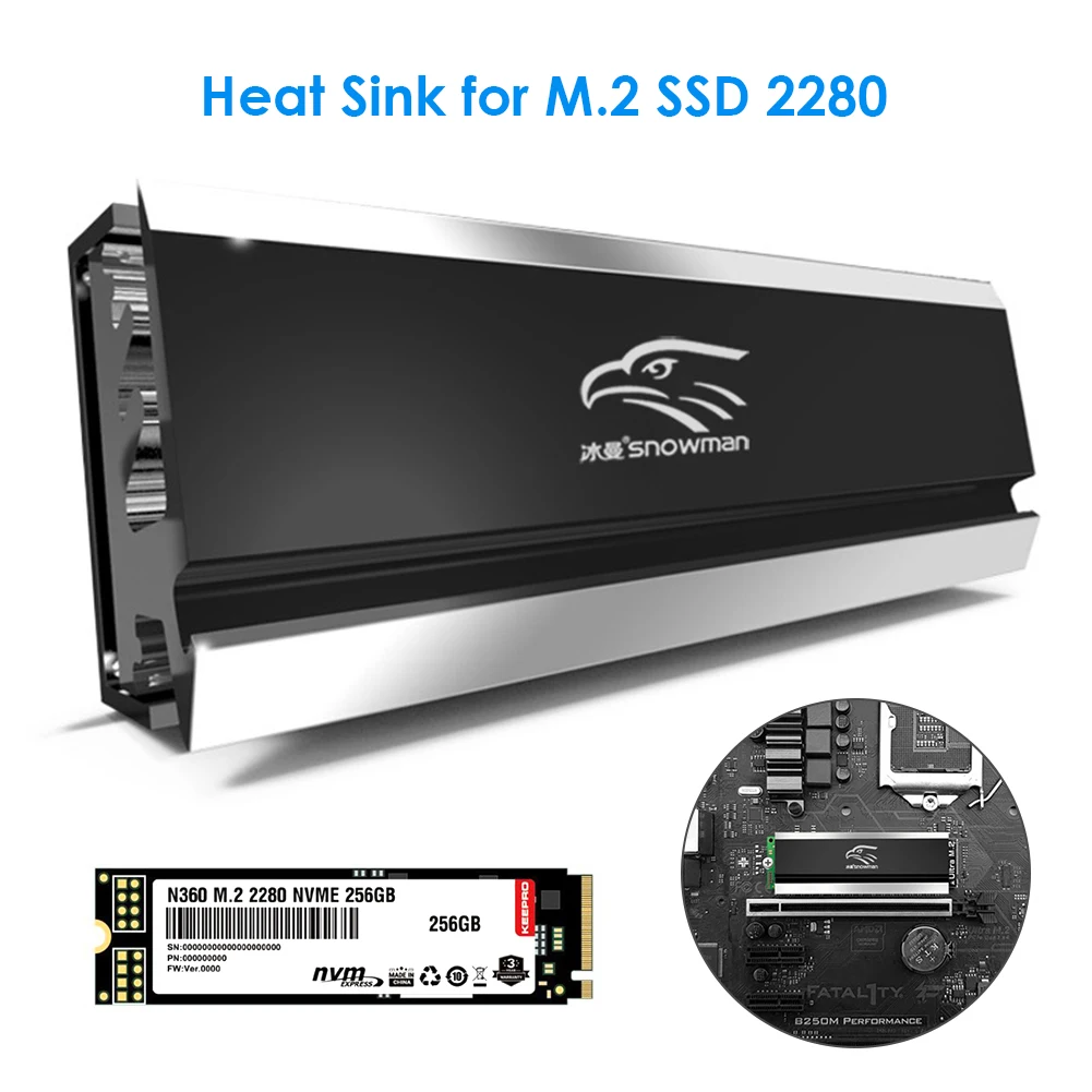 Новый радиатор M.2 SSD Cooler 2280, твердотельный жесткий диск, радиатор M2 NGFF PCI-E NVME алюминиевый двусторонний охлаждающая Тепловая площадка