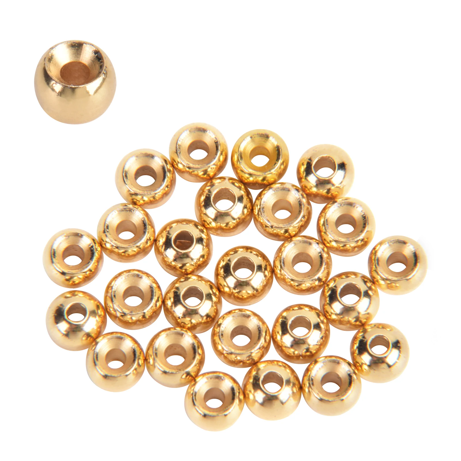 

SF 25PCS 1.5-4.6mm Cyclops Tungsten Bead Head Eyes for Fly Tying Nymph Head Ball Beads Gold