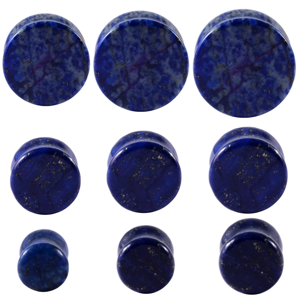 Chuani-par de tapones para los oídos de piedra Natural para hombre y mujer, pendientes para oreja, expansor de túnel de carne, ensanchador de oreja, Piercing corporal, joyería