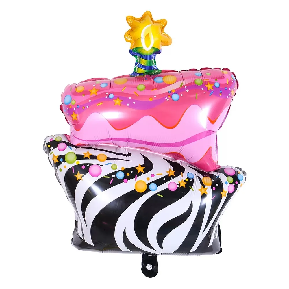 New Rainbow Color Candy Cake Aluminum Film Balloon Children\'s Day Toy Birthday Party Baby Shower Decoration