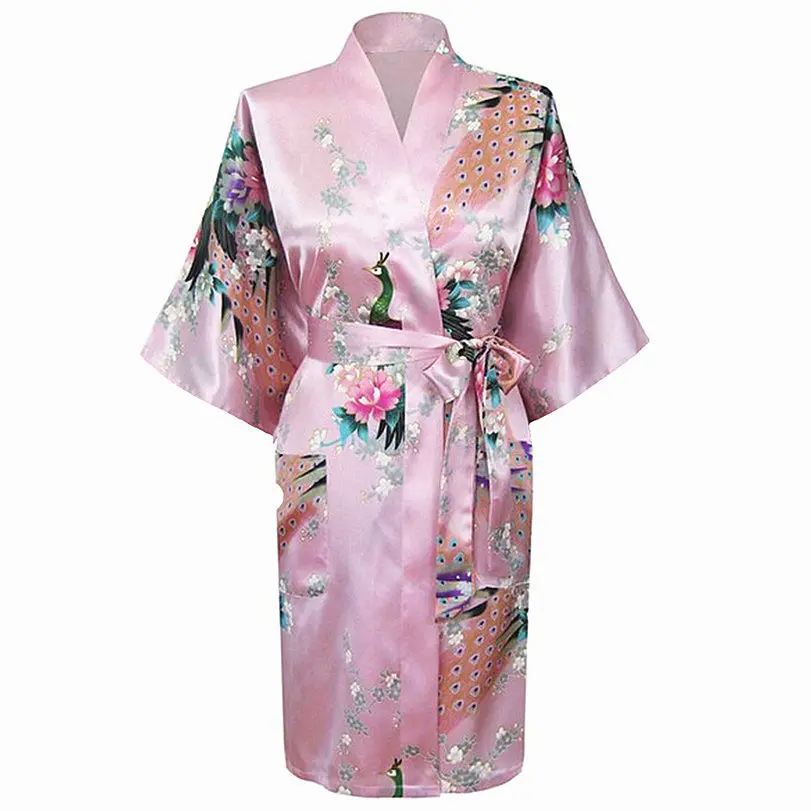 Female Silk Satin Novelty Ladies' Nightgown Women's Sexy Kimono Bath Gown Bridesmaid Wedding Robe Dress Casual Night Dress